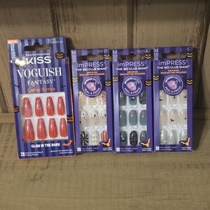 Kiss Impress Set Of Four Halloween Nails Glow In The Dark New